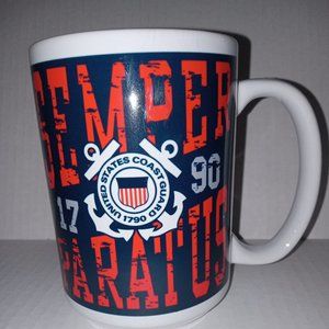 Pre-owned Nvr Used Semper Paratus 1790 U S Coast Guard Mug Red, White & Blue